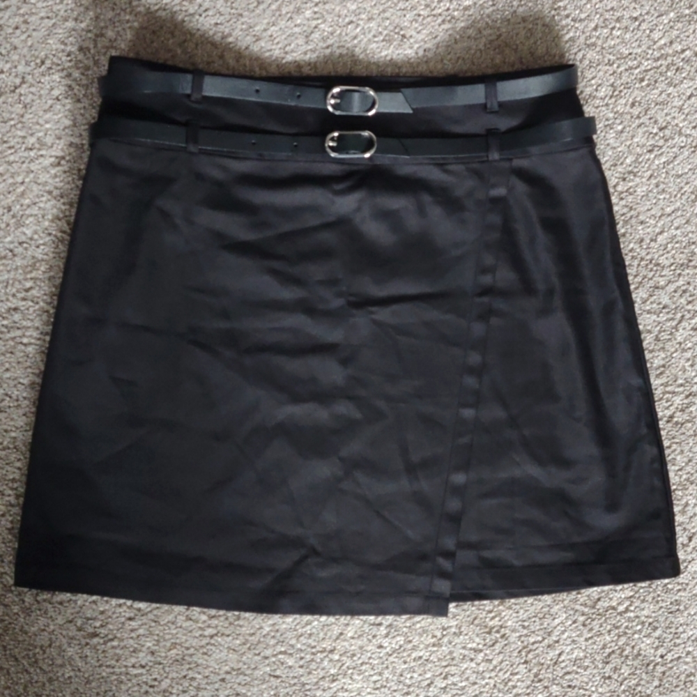 DKNY Faux Wrap, Double Belt Skirt